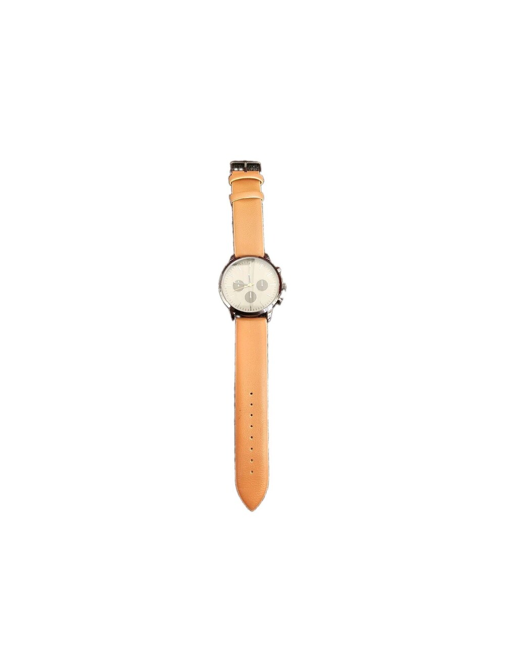 Men's Analog Watch Gray Dial Brown Simulated Leather Band Japan Movement Working
